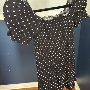 Miami Black and White Polka Dot Casual Dress